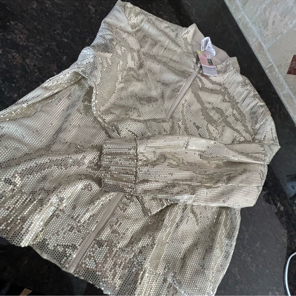Serra Gold Sequin bomber style Jacket